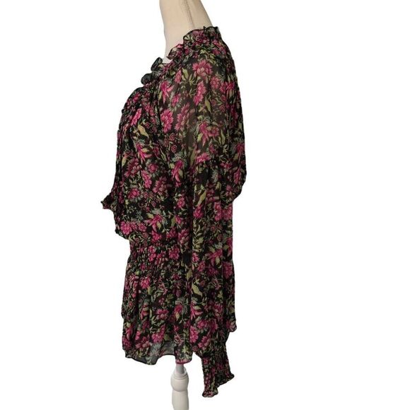 Misa Los Angeles Celina Floral Ruffle Smocked Mini Dress Size Medium - Picture 2 of 12